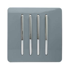 ART-SS8CG  4 Gang 2 Way 10 Amp Rocker Cool Grey